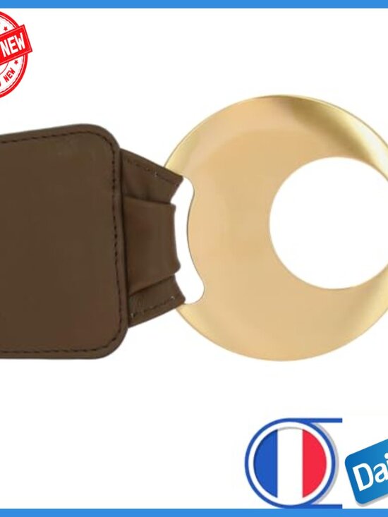 Wide Genuine Leather Belt with Round Buckle - X-Large/XX-Large main image 4